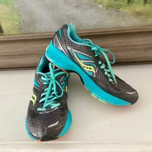 Women's Saucony Guide 7 Power Grid Road Running Sneakers Shoes Size 8.5Grey Blue